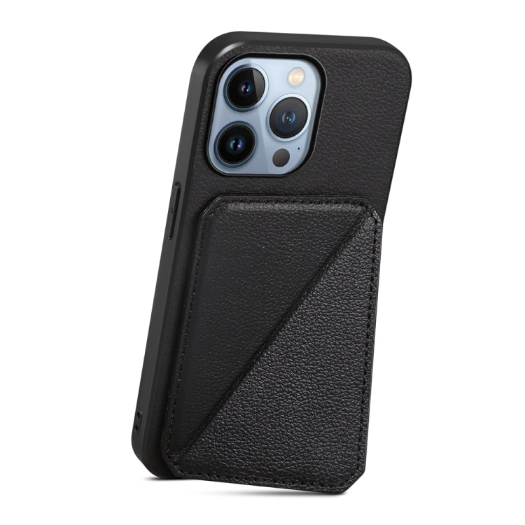 D04 Calf Texture Dual Card Slot Holder Phone Case, For iPhone 13 Pro, For iPhone 13, For iPhone 12, For iPhone 12 Pro Max, For iPhone 12 Pro, For iPhone 11 Pro Max