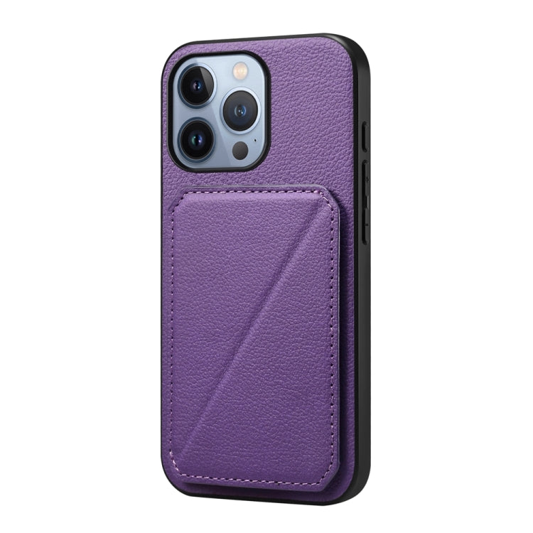 D04 Calf Texture Dual Card Slot Holder Phone Case, For iPhone 13 Pro, For iPhone 13, For iPhone 12, For iPhone 12 Pro Max, For iPhone 12 Pro, For iPhone 11 Pro Max