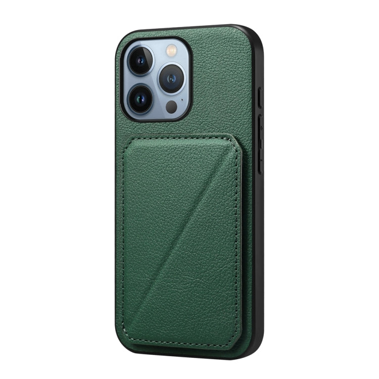 D04 Calf Texture Dual Card Slot Holder Phone Case, For iPhone 13 Pro, For iPhone 13, For iPhone 12, For iPhone 12 Pro Max, For iPhone 12 Pro, For iPhone 11 Pro Max