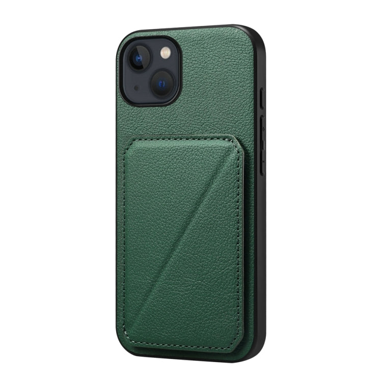 D04 Calf Texture Dual Card Slot Holder Phone Case, For iPhone 13 Pro, For iPhone 13, For iPhone 12, For iPhone 12 Pro Max, For iPhone 12 Pro, For iPhone 11 Pro Max