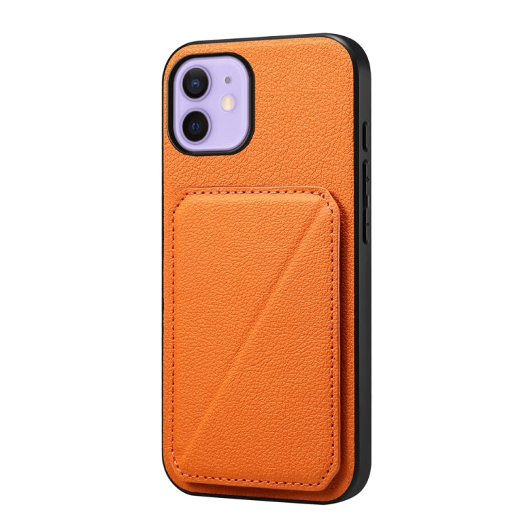 D04 Calf Texture Dual Card Slot Holder Phone Case, For iPhone 13 Pro, For iPhone 13, For iPhone 12, For iPhone 12 Pro Max, For iPhone 12 Pro, For iPhone 11 Pro Max