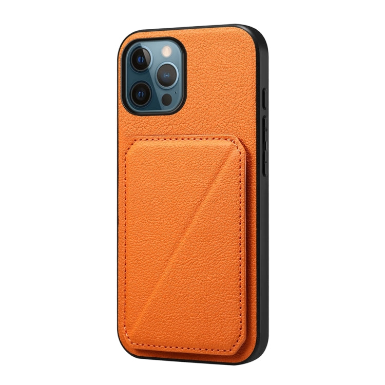 D04 Calf Texture Dual Card Slot Holder Phone Case, For iPhone 13 Pro, For iPhone 13, For iPhone 12, For iPhone 12 Pro Max, For iPhone 12 Pro, For iPhone 11 Pro Max