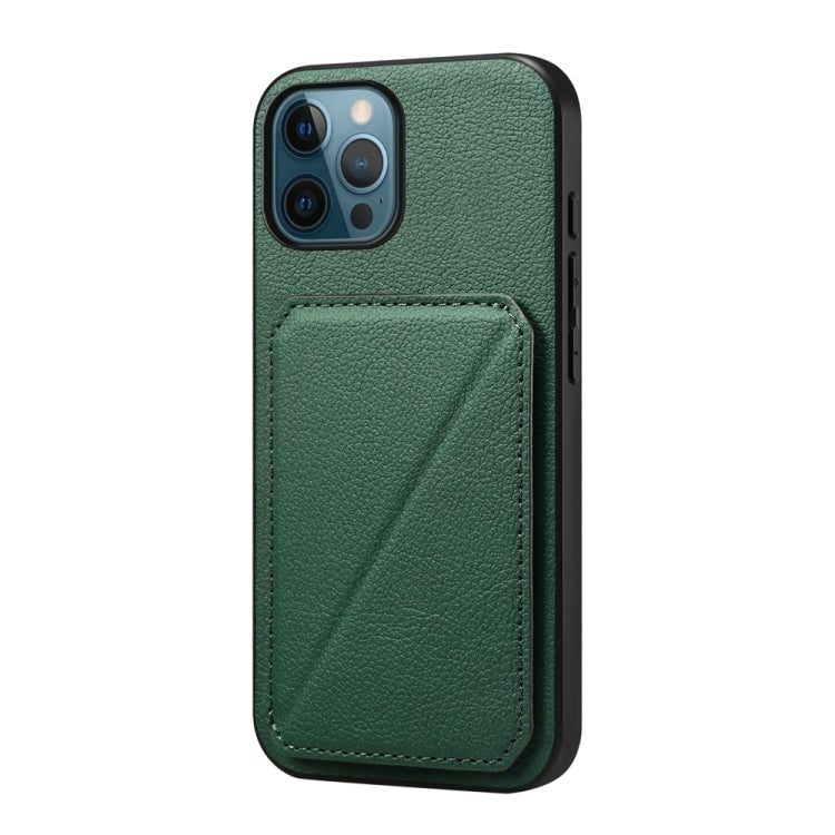 D04 Calf Texture Dual Card Slot Holder Phone Case, For iPhone 13 Pro, For iPhone 13, For iPhone 12, For iPhone 12 Pro Max, For iPhone 12 Pro, For iPhone 11 Pro Max