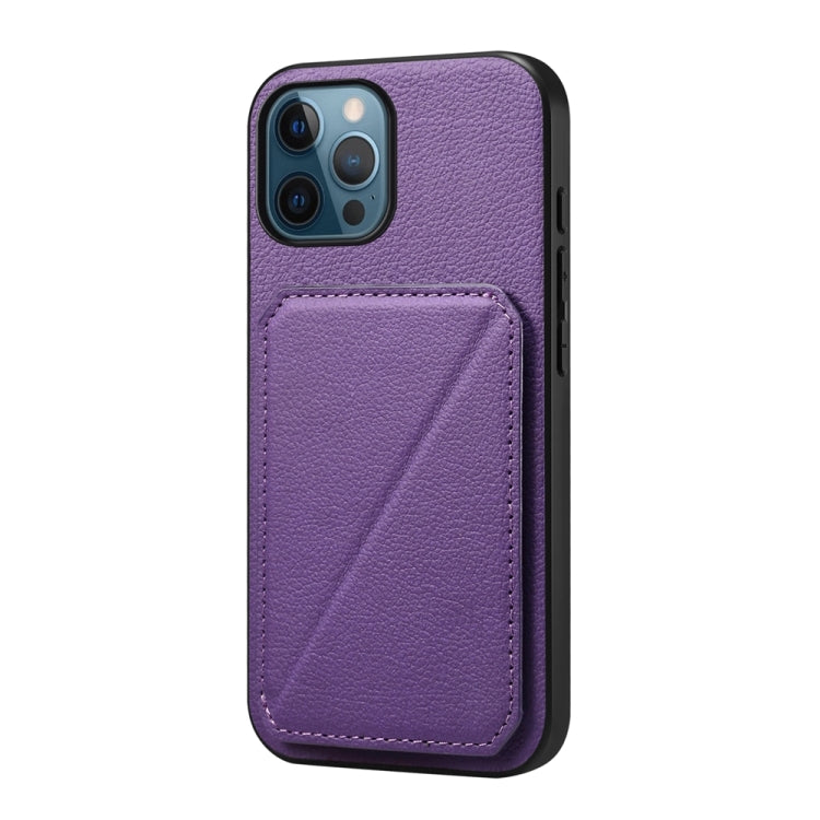 D04 Calf Texture Dual Card Slot Holder Phone Case, For iPhone 13 Pro, For iPhone 13, For iPhone 12, For iPhone 12 Pro Max, For iPhone 12 Pro, For iPhone 11 Pro Max