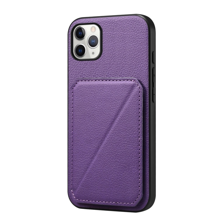 D04 Calf Texture Dual Card Slot Holder Phone Case, For iPhone 13 Pro, For iPhone 13, For iPhone 12, For iPhone 12 Pro Max, For iPhone 12 Pro, For iPhone 11 Pro Max
