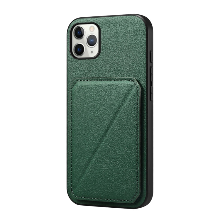 D04 Calf Texture Dual Card Slot Holder Phone Case, For iPhone 13 Pro, For iPhone 13, For iPhone 12, For iPhone 12 Pro Max, For iPhone 12 Pro, For iPhone 11 Pro Max