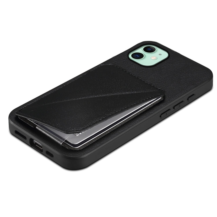 D04 Calf Texture Dual Card Slot Holder Phone Case, For iPhone 11, For iPhone 11 Pro, For iPhone X / XS, For iPhone XR, For iPhone XS Max, For iPhone 7 Plus / 8 Plus