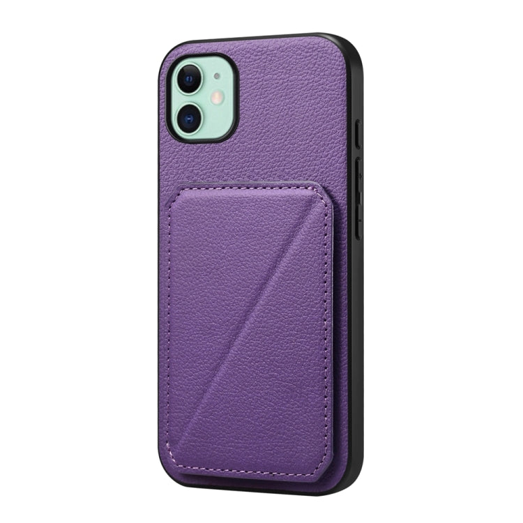 D04 Calf Texture Dual Card Slot Holder Phone Case, For iPhone 11, For iPhone 11 Pro, For iPhone X / XS, For iPhone XR, For iPhone XS Max, For iPhone 7 Plus / 8 Plus
