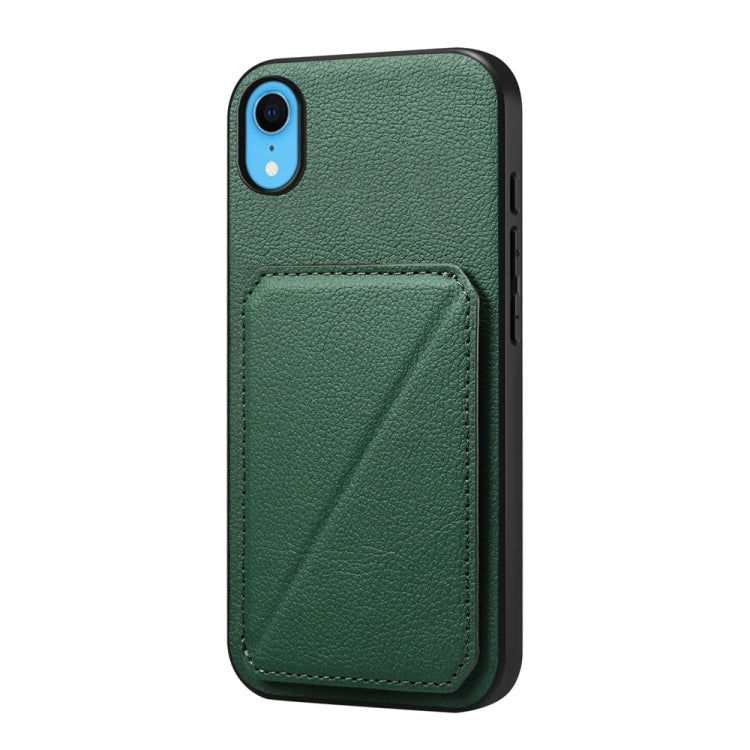 D04 Calf Texture Dual Card Slot Holder Phone Case, For iPhone 11, For iPhone 11 Pro, For iPhone X / XS, For iPhone XR, For iPhone XS Max, For iPhone 7 Plus / 8 Plus