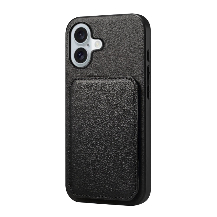 D04 Calf Texture Dual Card Slot Holder Phone Case, For iPhone 16 Pro, For iPhone 16 Plus, For iPhone 16, For iPhone 15 Pro Max, For iPhone 15 Pro, For iPhone 15 Plus