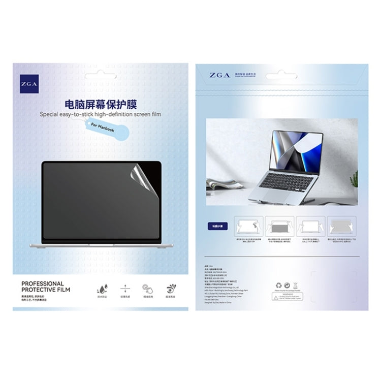 ZGA Clear HD PET Laptop Screen Protector, For MacBook Pro 16.2 inch 2021, For MacBook Pro 14.2 inch 2021, For MacBook Air 13.6 inch A2681 2022, For MacBook Air 13.3 inch 2020, For MacBook Pro 13.3 inch 2020