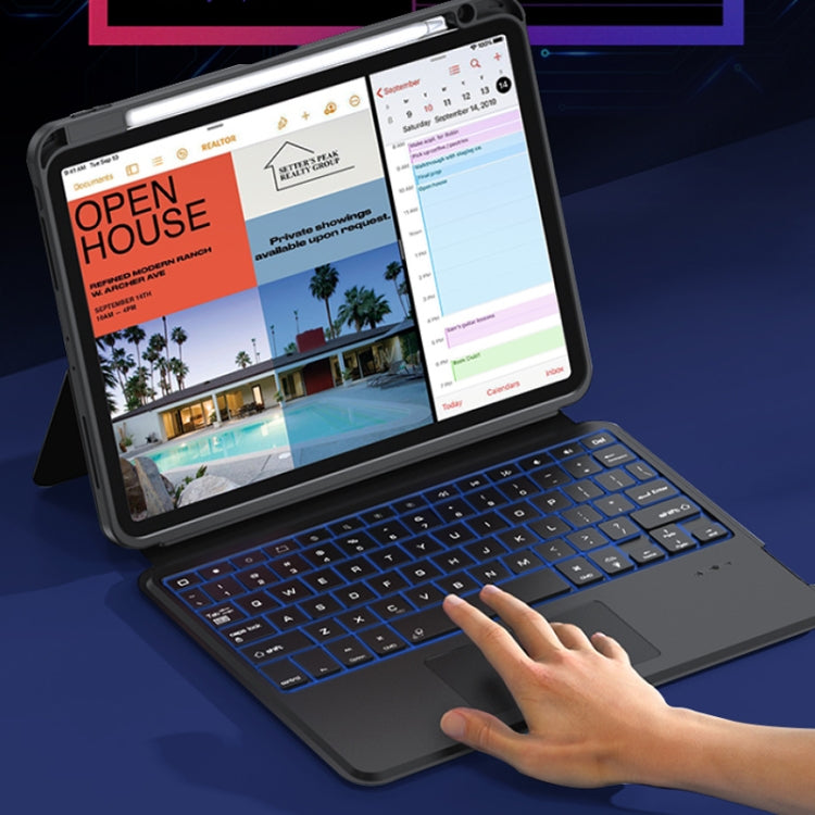 Étui en cuir magnétique avec clavier sans fil Bluetooth ZGA K01 pour iPad Pro 12.9, iPad Pro 11, iPad 10e génération 10.9 (2022) et iPad 10.2