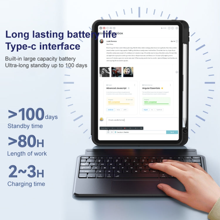 ZGA K01 Wireless Bluetooth Magnetic Keyboard Tablet Leather Case, For iPad Pro 12.9, For iPad Pro 11, For iPad 10th Gen 10.9 2022, For iPad 10.2