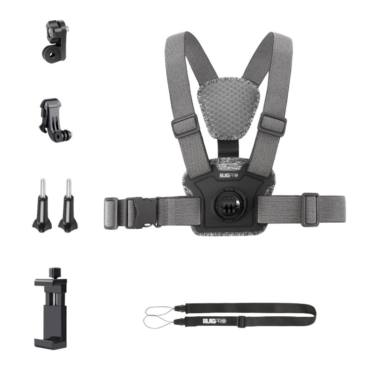 Adjustable Body Mount Belt Chest Strap with Mount & Screw, 3 in 1, 4 in 1, 6 in 1 Phone Clamp, 6 in 1 360 Phone Clamp, 7 in 1 Phone Clamp