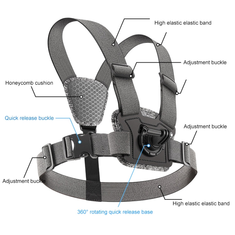 Adjustable Body Mount Belt Chest Strap with Mount & Screw, 3 in 1, 4 in 1, 6 in 1 Phone Clamp, 6 in 1 360 Phone Clamp, 7 in 1 Phone Clamp