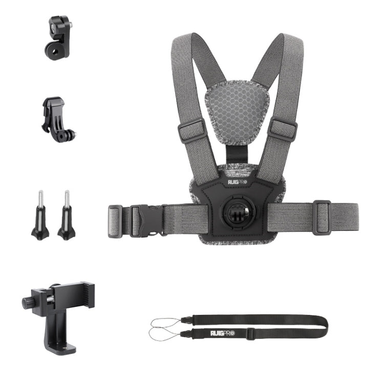 Adjustable Body Mount Belt Chest Strap with Mount & Screw, 3 in 1, 4 in 1, 6 in 1 Phone Clamp, 6 in 1 360 Phone Clamp, 7 in 1 Phone Clamp