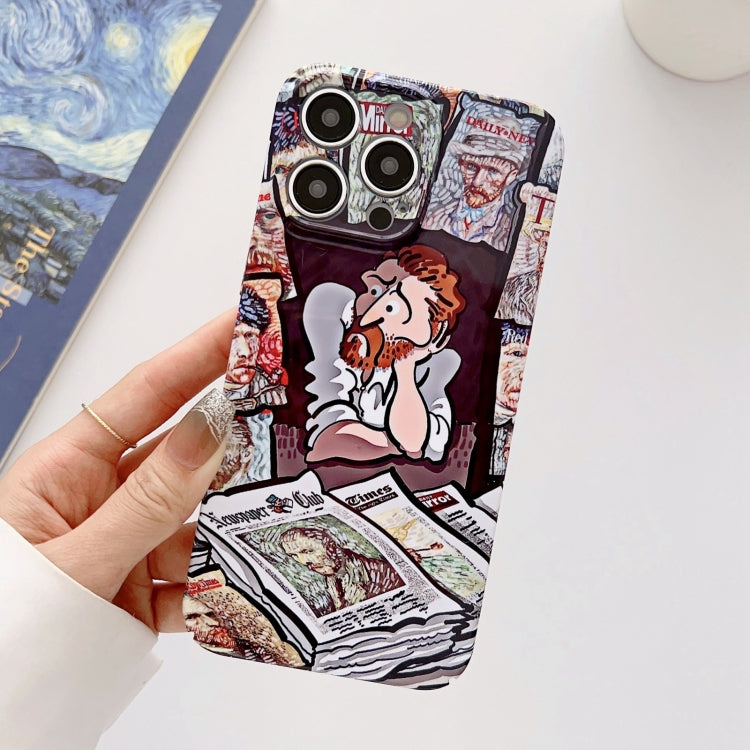 Precise Hole Oil Painting Glossy PC Phone Case, For iPhone 15 Pro Max, For iPhone 15 Pro, For iPhone 15 Plus, For iPhone 15