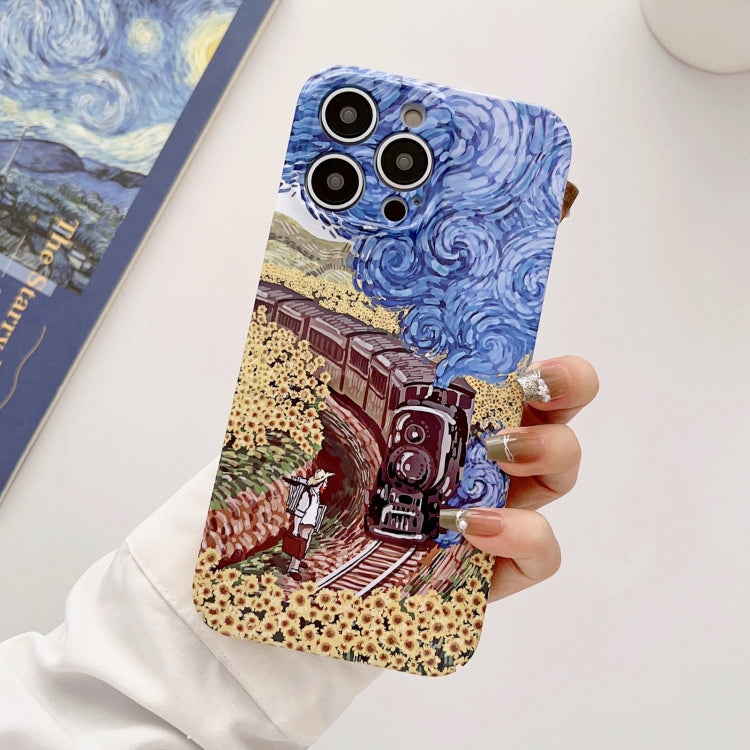 Precise Hole Oil Painting Glossy PC Phone Case, For iPhone 15 Pro Max, For iPhone 15 Pro, For iPhone 15 Plus, For iPhone 15