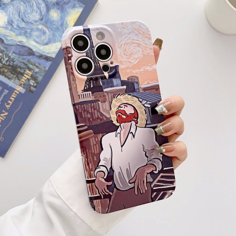 Precise Hole Oil Painting Glossy PC Phone Case, For iPhone 15 Pro Max, For iPhone 15 Pro, For iPhone 15 Plus, For iPhone 15