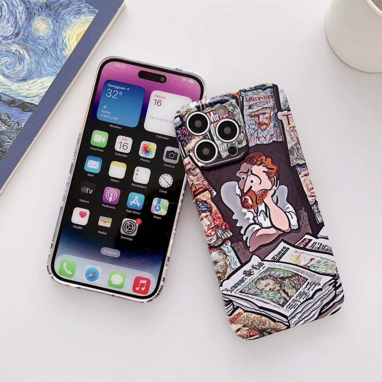 Precise Hole Oil Painting Glossy PC Phone Case, For iPhone 15 Pro Max, For iPhone 15 Pro, For iPhone 15 Plus, For iPhone 15