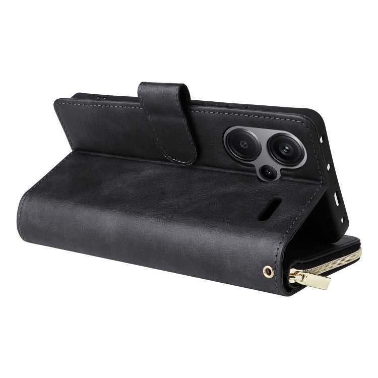 9-Card Slots Zipper Wallet Bag Leather Phone Case, For Redmi Note 13 Pro+, For Redmi Note 12 4G Global, For Redmi Note 11 Pro Global