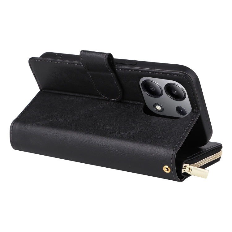 9-Card Slots Zipper Wallet Bag Leather Phone Case, For Redmi Note 13 4G, For Redmi Note 13 5G Global, For Redmi Note 13 Pro+, For Redmi Note 12 4G Global