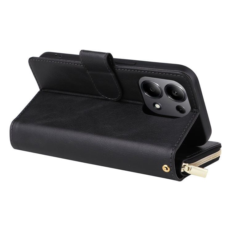 9-Card Slots Zipper Wallet Bag Leather Phone Case, For Redmi Note 13 Pro 4G / 14S 4G Global, For Redmi Note 13 4G, For Redmi Note 13 Pro 5G / Poco X6 5G, For Redmi Note 13 5G Global