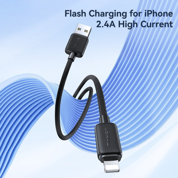 USAMS US-SJ694 USB to 8 Pin 2.4A Striped Fast Charge Data Cable, 1m, 2m