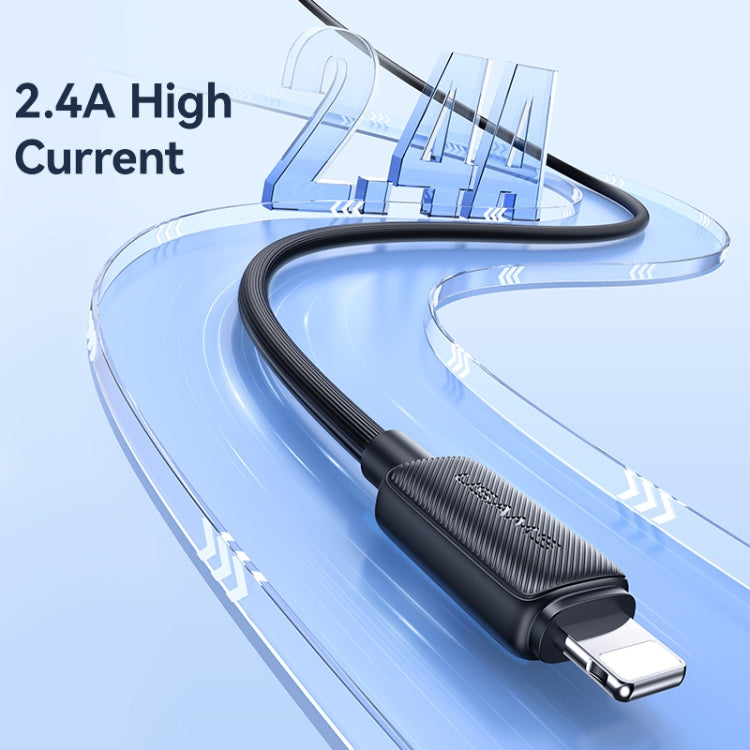 USAMS US-SJ694 USB to 8 Pin 2.4A Striped Fast Charge Data Cable, 2m, 3m, 1m