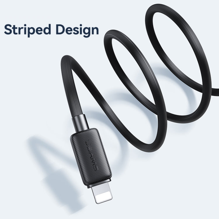 USAMS US-SJ694 USB to 8 Pin 2.4A Striped Fast Charge Data Cable, 1m, 2m
