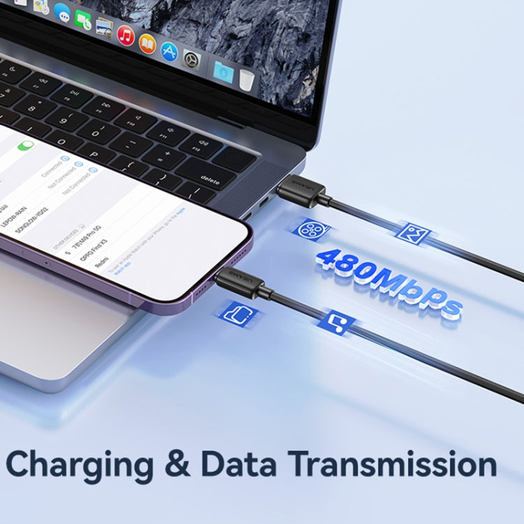 USAMS US-SJ694 USB to 8 Pin 2.4A Striped Fast Charge Data Cable, 1m, 2m