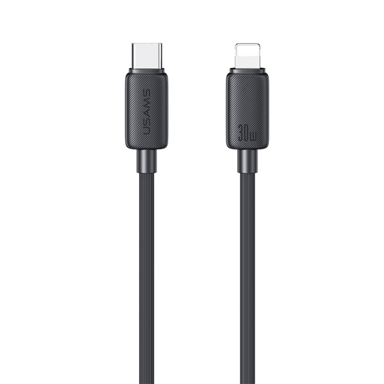 USAMS US-SJ697 USB-C / Type-C to 8 Pin 30W Striped Fast Charge Data Cable, 1m, 2m, 3m