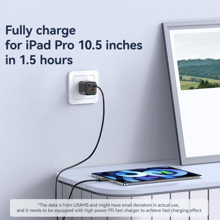 USAMS US-SJ697 USB-C / Type-C to 8 Pin 30W Striped Fast Charge Data Cable, 1m, 2m, 3m