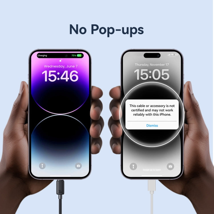 USAMS US-SJ697 USB-C / Type-C to 8 Pin 30W Striped Fast Charge Data Cable, 1m, 2m, 3m