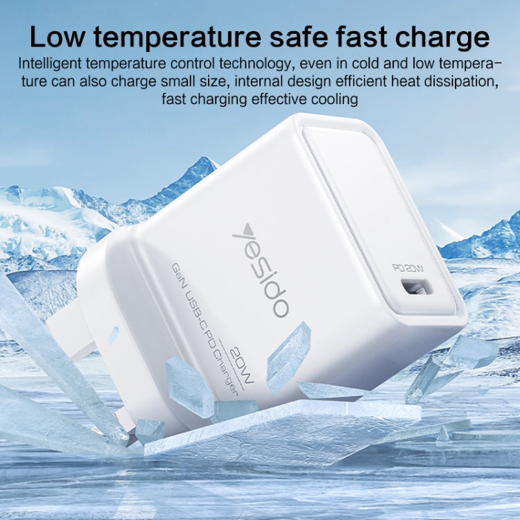 Yesido YC79 PD20W Dual Port Type-C GaN Charger, UK Plug, YC79