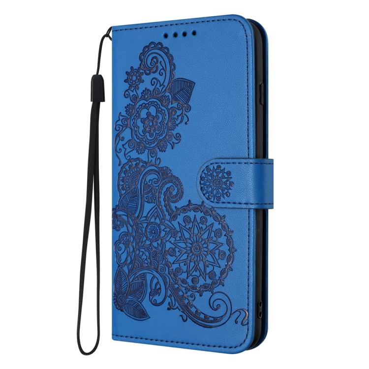 Datura Flower Embossed Flip Leather Phone Case, For iPhone Air, iPhone 16e, For iPhone 16 Pro Max