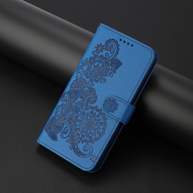 Datura Flower Embossed Flip Leather Phone Case, For iPhone 18 Pro / 17 Pro, For iPhone 18 Pro Max / 17 Pro Max, For iPhone 17e / 16e