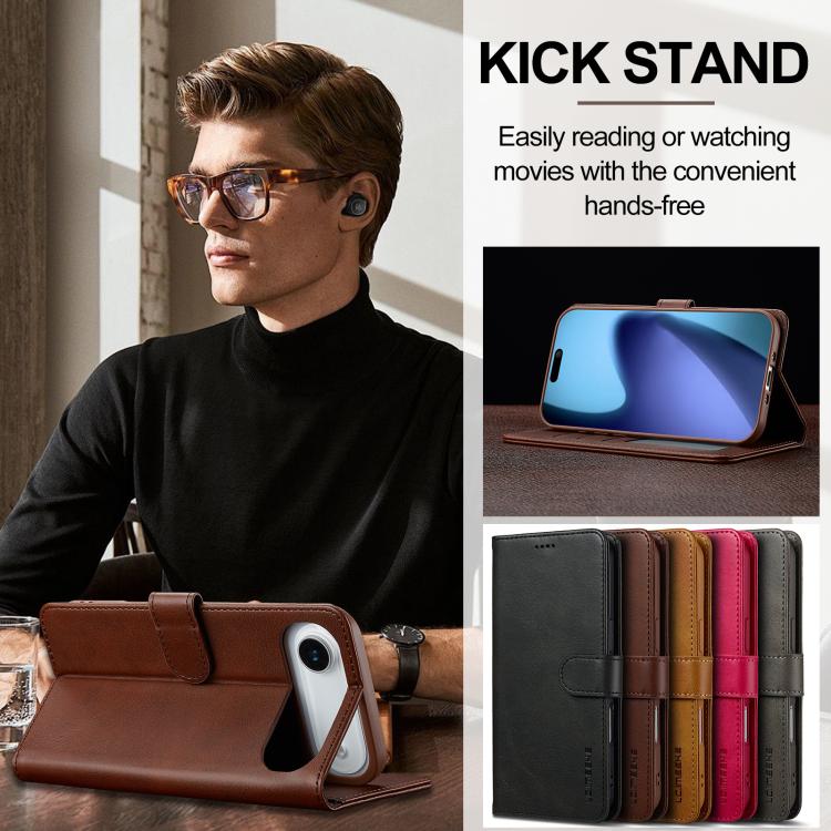 LC.IMEEKE Calf Texture Horizontal Flip Leather Case, For iPhone Air, For iPhone 16 Pro Max