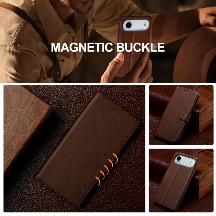 LC.IMEEKE Calf Texture Horizontal Flip Leather Case, For iPhone Air, For iPhone 16 Pro Max