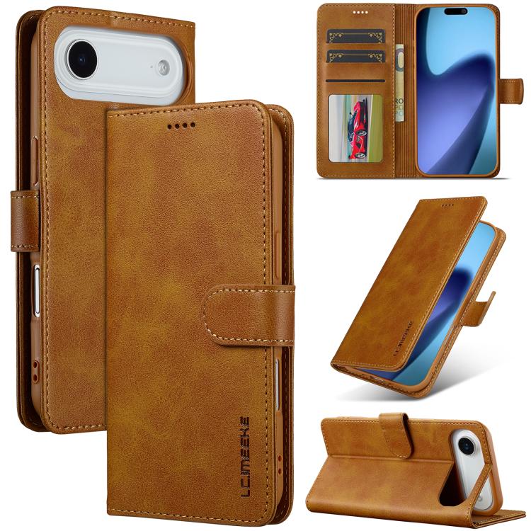 LC.IMEEKE Calf Texture Horizontal Flip Leather Case, For iPhone Air, For iPhone 16 Pro Max