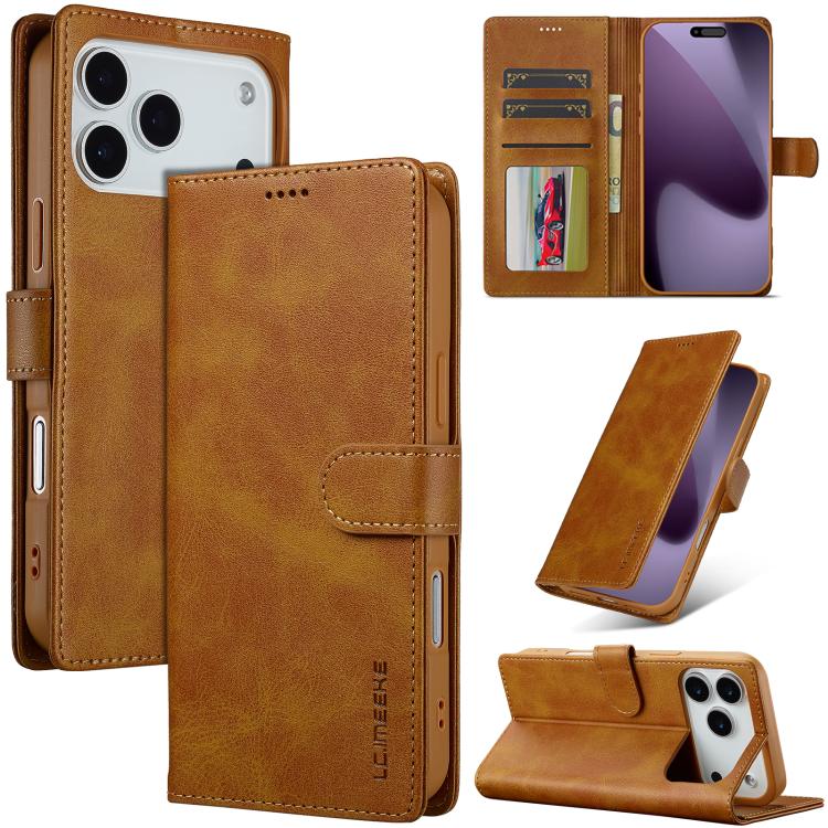 LC.IMEEKE Calf Texture Horizontal Flip Leather Case, For iPhone 16e / 17e, For iPhone 17 Pro Max, For iPhone 17 Pro, For iPhone 17