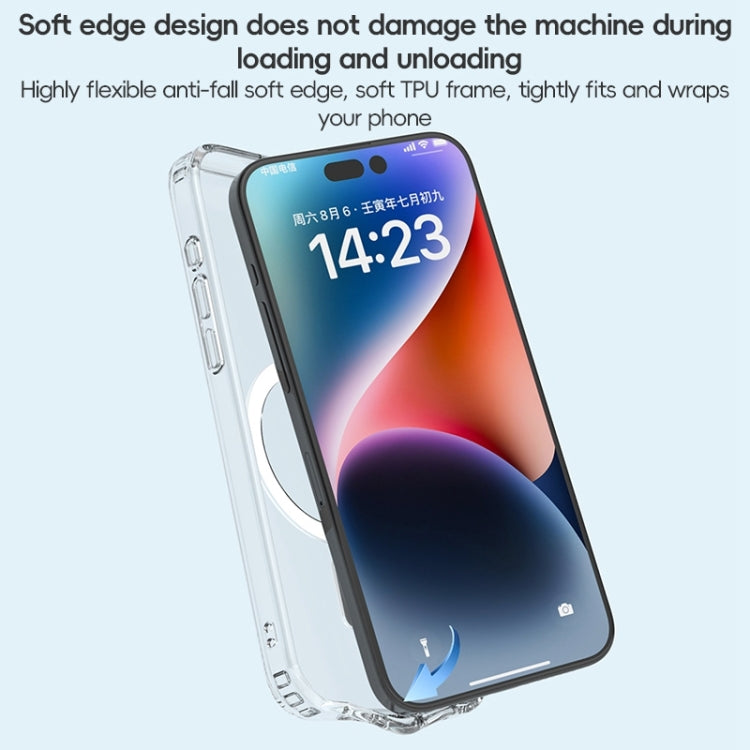 ZGA Magsafe Clear PC Hybrid TPU Phone Case, For iPhone 16e, For iPhone 16 Pro Max, For iPhone 16 Plus, For iPhone 16, For iPhone 15 Pro, For iPhone 15 Plus, For iPhone 15