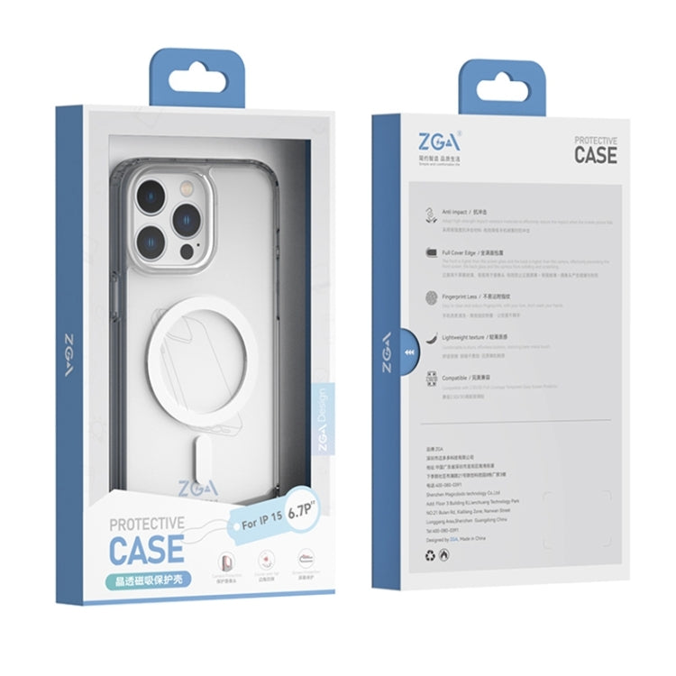 ZGA Magsafe Clear PC Hybrid TPU Phone Case, For iPhone 16e, For iPhone 16 Pro Max, For iPhone 16 Pro, For iPhone 16 Plus, For iPhone 16, For iPhone 15 Pro, For iPhone 15 Plus, For iPhone 15