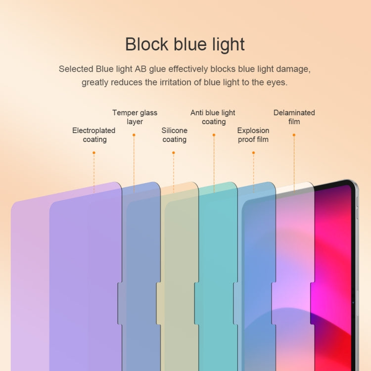 NILLKIN V+ Series Anti-Blue Light Tempered Glass Protective Film, For iPad Pro 11 2025 / 2024, For iPad Air 11 2024 / 2025