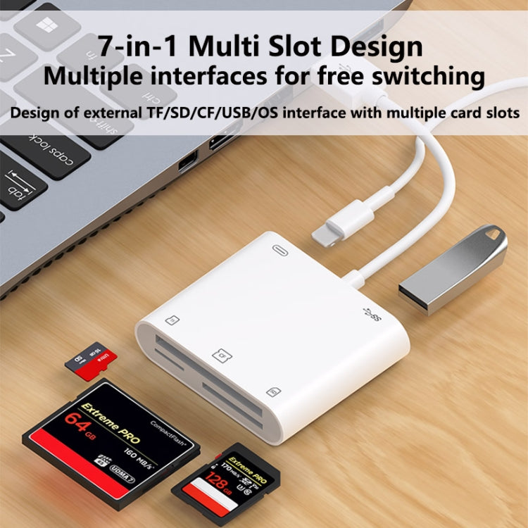 7 in 1 USB 3.0 + 8 Pin Interface Multi-function OTG Card Reader, 7 in 1 USB 3.0 + 8 Pin