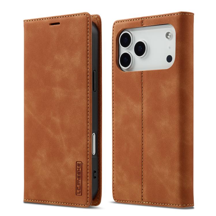 LC.IMEEKE Strong Magnetism Microfiber Leather Phone Case, For iPhone 17e / 16e, For iPhone 17 Pro Max, For iPhone 17 Pro, For iPhone 17