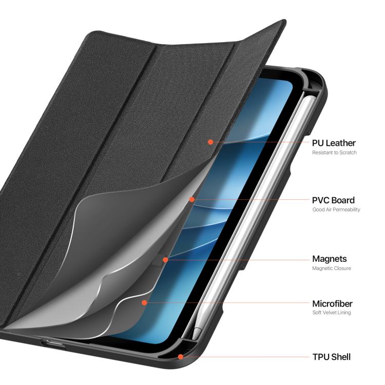 DUX DUCIS Domo Series Cloth Texture Magnetic Leather Tablet Case, For iPad mini 8 2026, For iPad Air 13 2024 / 2025 / 2026, For iPad Pro 13 2025 / 2024, For iPad Pro 11 2025 / 2024