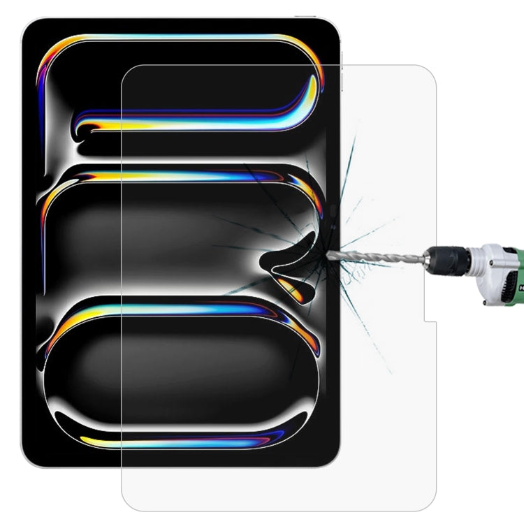 Film en verre trempé antidéflagrant 9H 2,5D de 0,26 mm pour iPad Air 11 (2025/2024), iPad Air 13 (2025/2024), iPad Pro 13 (2024) et iPad Pro 11 (2024).