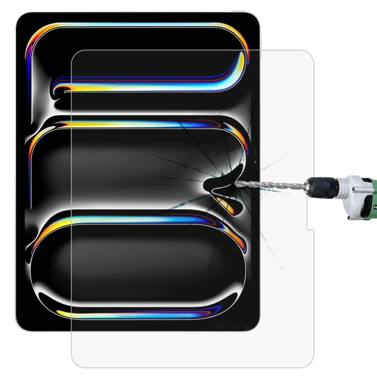 Film en verre trempé antidéflagrant 9H 2,5D de 0,26 mm pour iPad Air 11 (2025/2024), iPad Air 13 (2025/2024), iPad Pro 13 (2024) et iPad Pro 11 (2024).