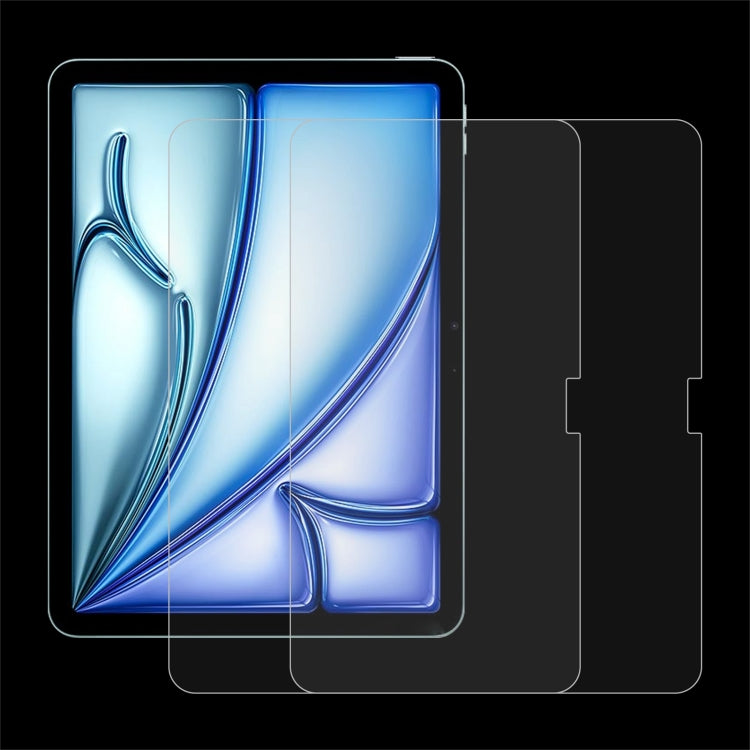 Lot de 2 films en verre trempé antidéflagrant 9H 2,5D de 0,26 mm pour iPad Air 11 (2025/2024), iPad Air 13 (2025/2024), iPad Pro 13 (2024), iPad Pro 11 (2024)